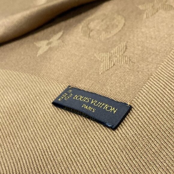 Auth LOUIS VUITTON Shawl Monogram M71339 Camel - Unconfirmed Scarf - Picture 3 of 5